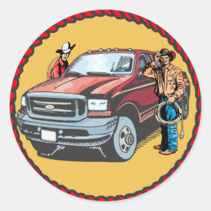 Stickers Western Rodeo Cowboys avec camion