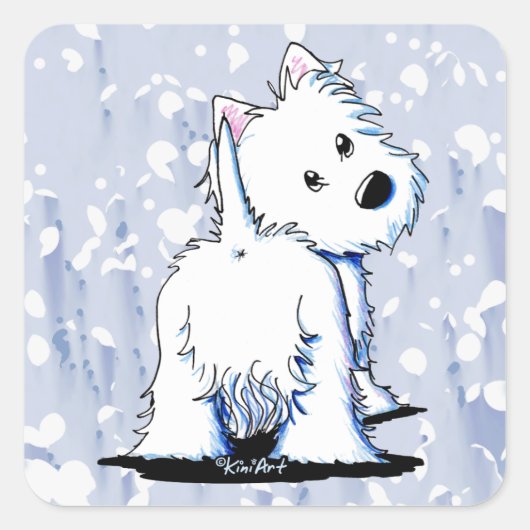 Stickers Westie Fluffybutt (Devant)