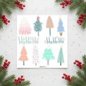 Stickers Whimsical Ho Ho Christmas Trees