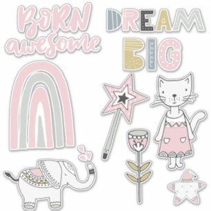 Stickers Whimsical Nordic Girly Assortis