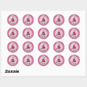 Stickers Whimsical Pink Retro Père Noël (Feuille)