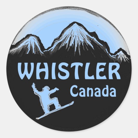 stickers Whistler Canada blue snowboarder (Devant)