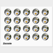 Stickers White Shasta Daises (avec or) (Feuille)
