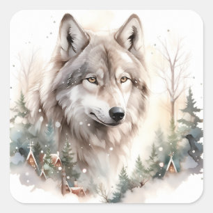 Stickers Wolf d'hiver