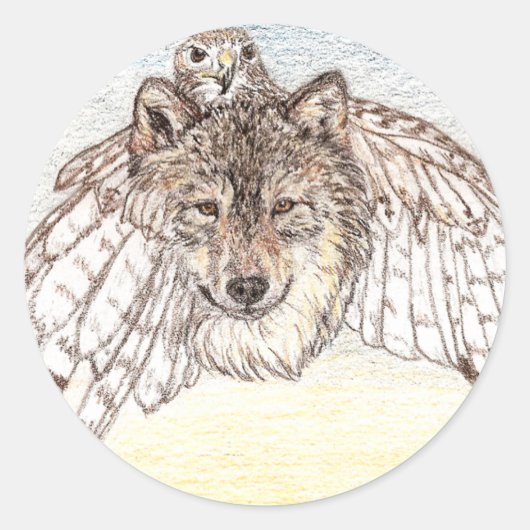 Stickers Wolf ronde (Devant)