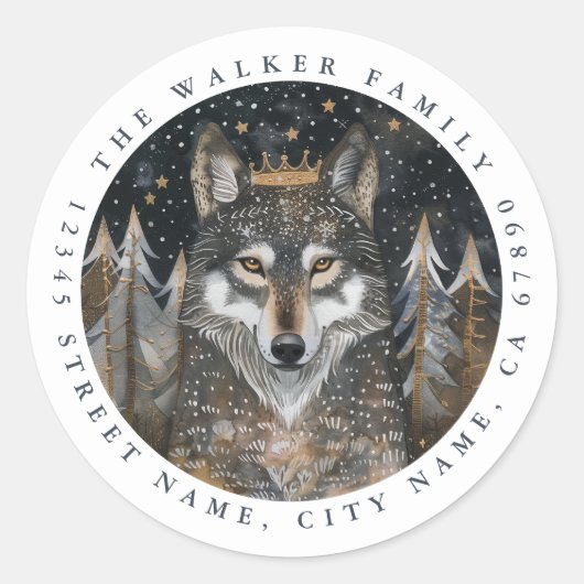 Stickers Wolf Round (Devant)