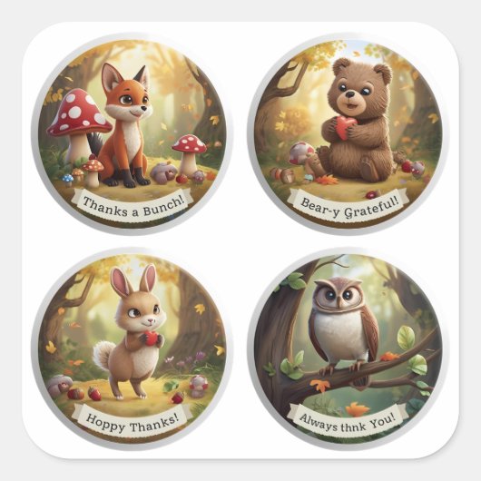 Stickers Woodland Friends - Mignonne Forest Animal (Devant)