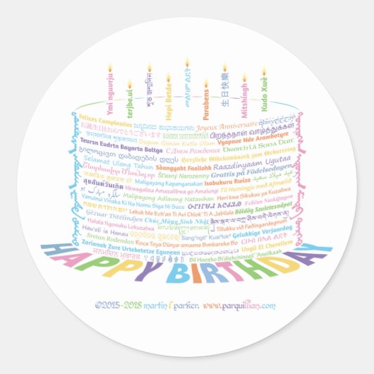 Stickers Wor(l)d Birthday Cake (Devant)