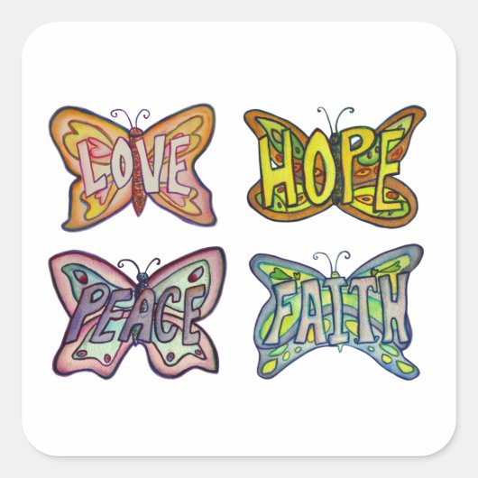 Stickers Word Art Décal Papillon Ailes (Devant)