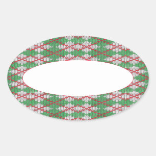 Stickers XMAS JACQUARD KNIT Ovale Matte