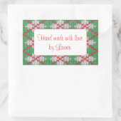 Stickers XMAS JACQUARD KNIT Rectangle "Fabriqué à (Sac)