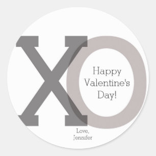 Stickers XO Grey Valentine's Custom