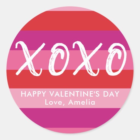 Stickers XOXO personnalisés Saint Valentin (Devant)
