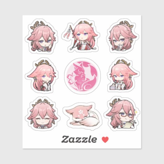 Stickers Yae Miko Impact Genshin (Feuille)