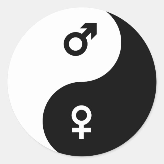 stickers yin yang féminin masculin (Devant)