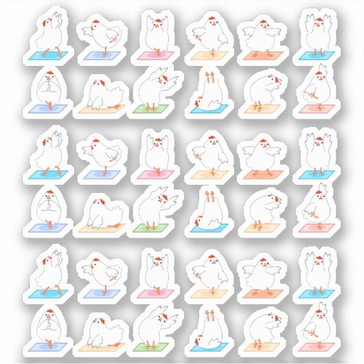 Stickers Yoga Poulet (Devant)