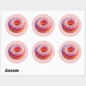Stickers Yummy Pink Donut avec arrosage (Feuille)