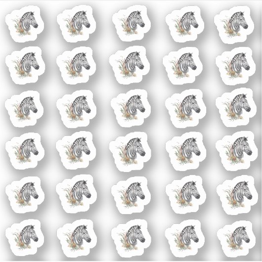 Stickers Zebra Aquarelle (Devant)