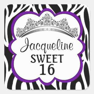 Stickers Zèbre pourpre de Couronne diamant