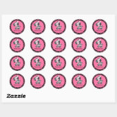 Stickers Zèbre rose mignonne et Poster de animal d (Feuille)