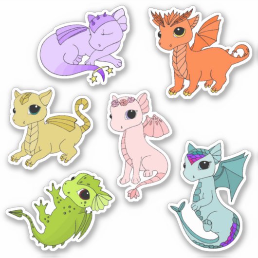 stickers zodiac Baby Dragon mignons (Devant)