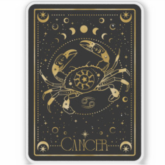 Stickers Zodiac Cancer Astrologique Noir & Or