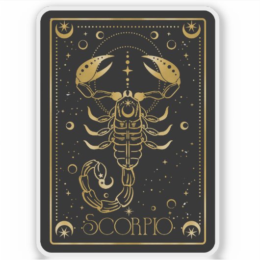 Stickers Zodiac Scorpio Astrologique Noir & Or (Devant)