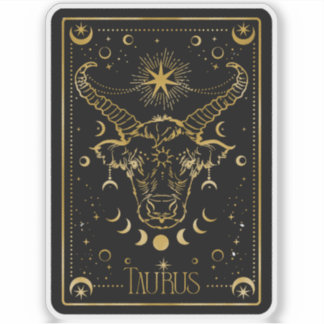 Stickers Zodiac Taurus Astrologique Noir & Or