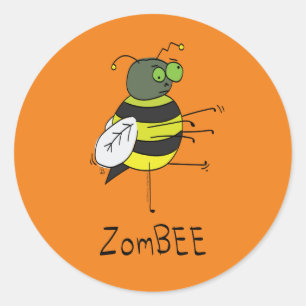 Stickers ZomBEE Zombie Bee Drôle Halloween