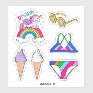 Stickers- Zomer Zwempak & Regenboog Sticker