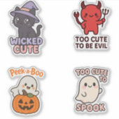 Stickersheet met ondeugend cute Halloween-figuren Sticker (Voorkant)