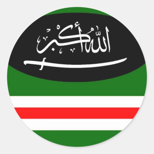 Sticket Chechny Flag Ronde Sticker (Voorkant)
