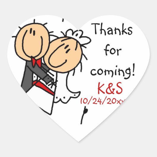 Stickfigure Mariage Favoriser Stickers (Devant)