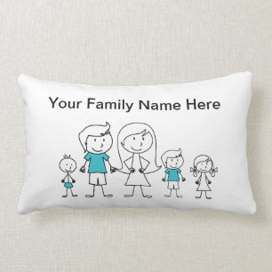 Stickfiguur familie kussen