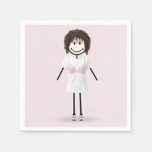 Stickfiguur Meisje Borstkanker Overlevende Servet