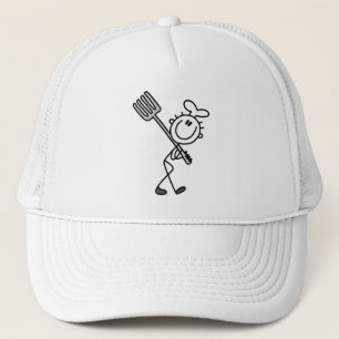 Stickfiguurchef met vork T-shirts en cadeaus Trucker Pet