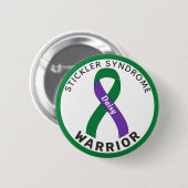 Stickler Syndrome Warrior Ribbon White Button (Voorkant /achterkant)