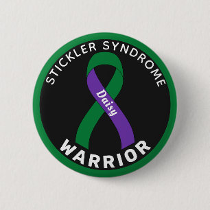Stickler Syndroom Warrior Lint Zwarte Knoop Ronde Button 5,7 Cm