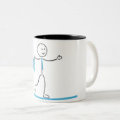 Stickman Employé Marcher Conception Mug (Devant droit)