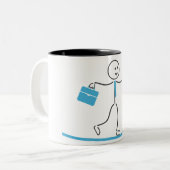 Stickman Employé Marcher Conception Mug (Devant gauche)