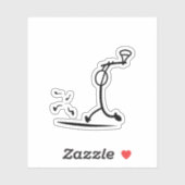 STICKMAN FUNNY CHASSER POMME STICKER SIGN (Feuille)