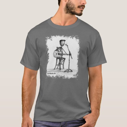 Stickman - Guitar Mannen T T-shirt (Voorkant)