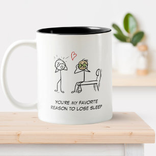 Stickman Humor Quote Facial Funny Valentijnsdag Tweekleurige Koffiemok