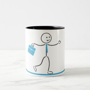 Stickman Medewerker Wandelen Design Mok