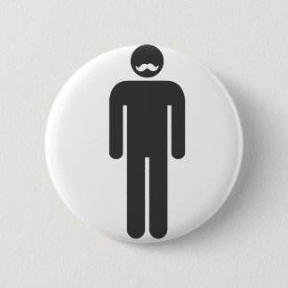Stickman Moustache Ronde Button 5,7 Cm