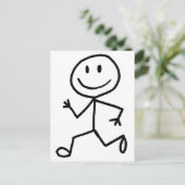 Stickman Runner Briefkaart (Staand voorkant)