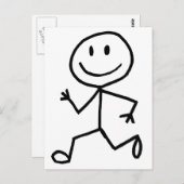 Stickman Runner Briefkaart (Voorkant / Achterkant)