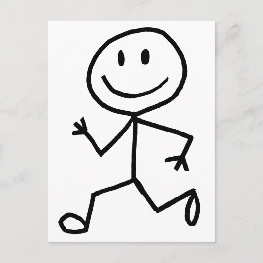 Stickman Runner Briefkaart (Voorkant)