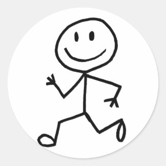 Stickman Runner Ronde Sticker