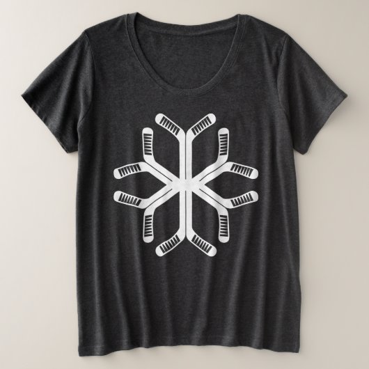 Sticks de hockey Snowflake Femme Plus Tee (Design devant)